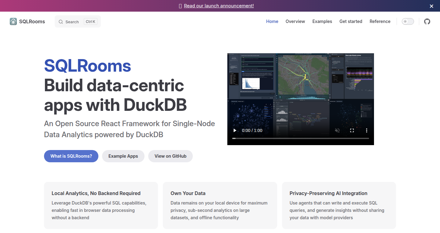 SQLRooms: DuckDBとReactによる、バックエンド不要のデータ分析フレームワーク