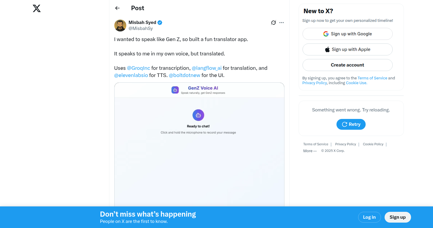 GenZ AI - あなたの声でZ世代スラングを話す