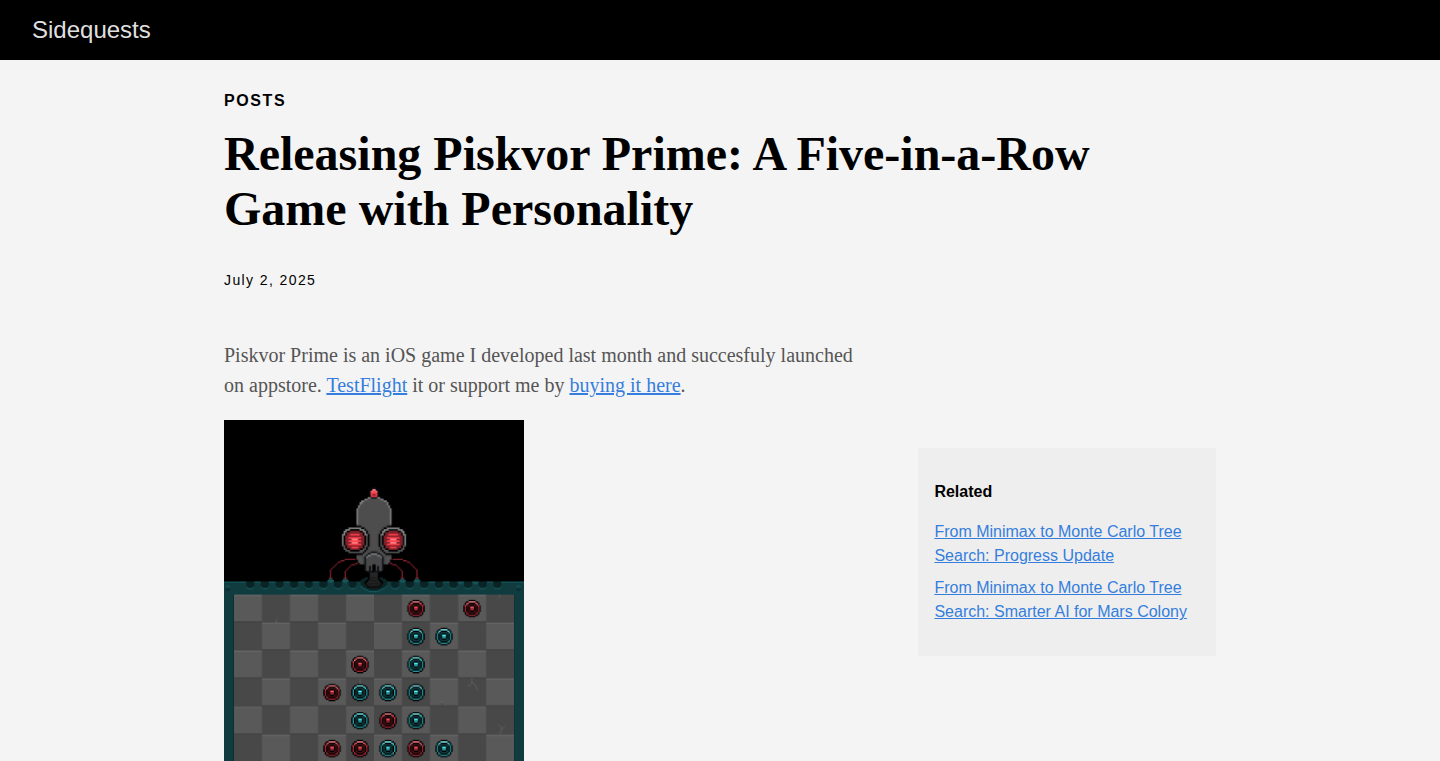 Piskvor Prime:反応型AI搭載iOS五目並べゲーム