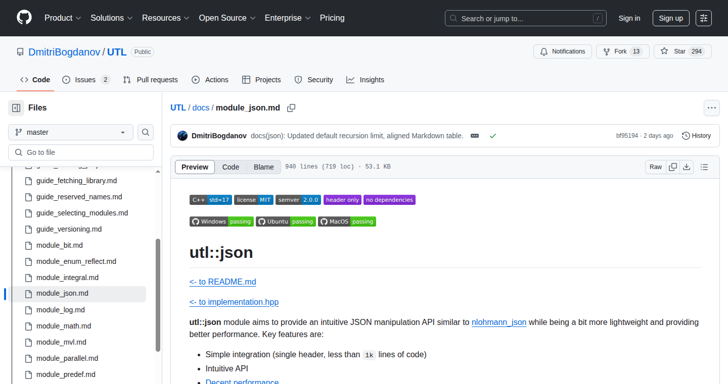UTL JSON:高性能C++ JSON解析库