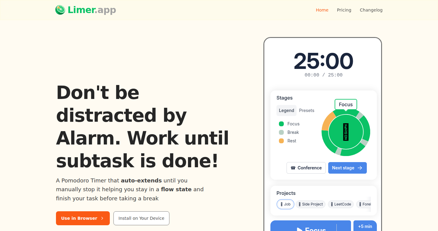 Limer Pomodoro Timer:专注模式下的时间追踪大师