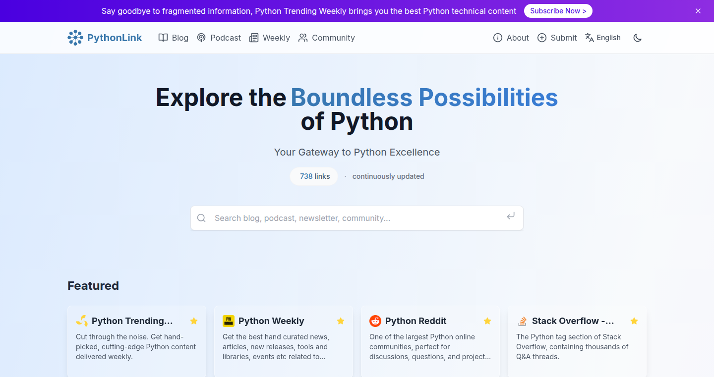 Python资源汇聚平台:PythonCat