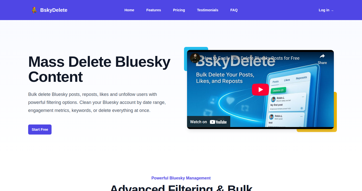 BskyDelete:你的Bluesky账号清理大师