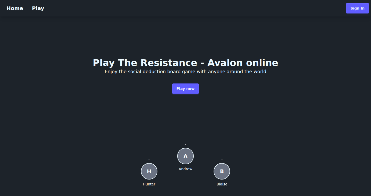 Avalon在线社交推理游戏平台