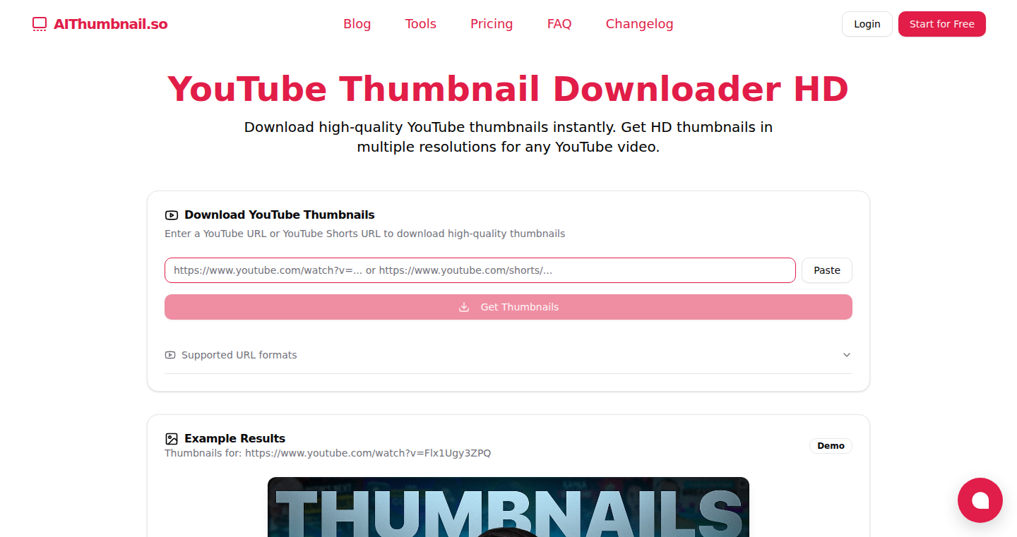 YouTubeサムネイルHDダウンローダー