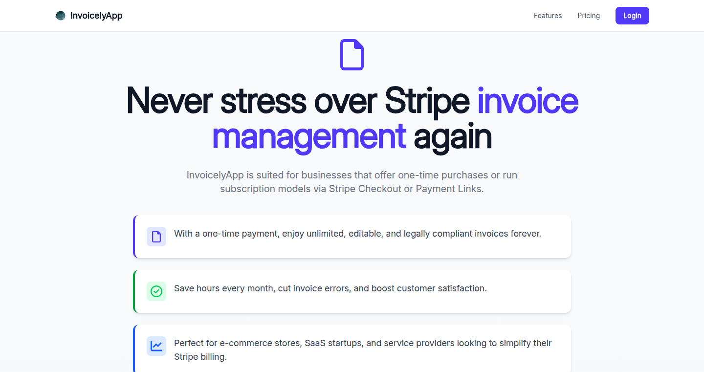 Stripe发票助手 (InvoicelyApp)
