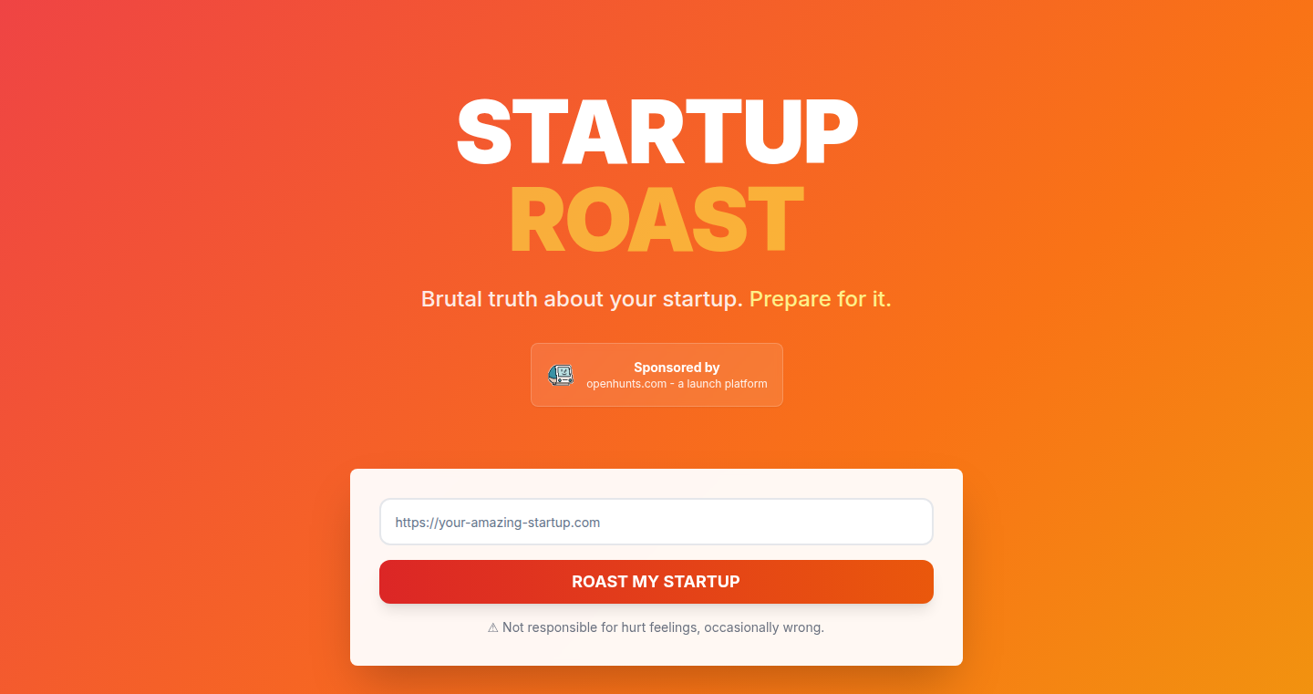 MVP Roast: 自我调侃型最小可行性产品生成器