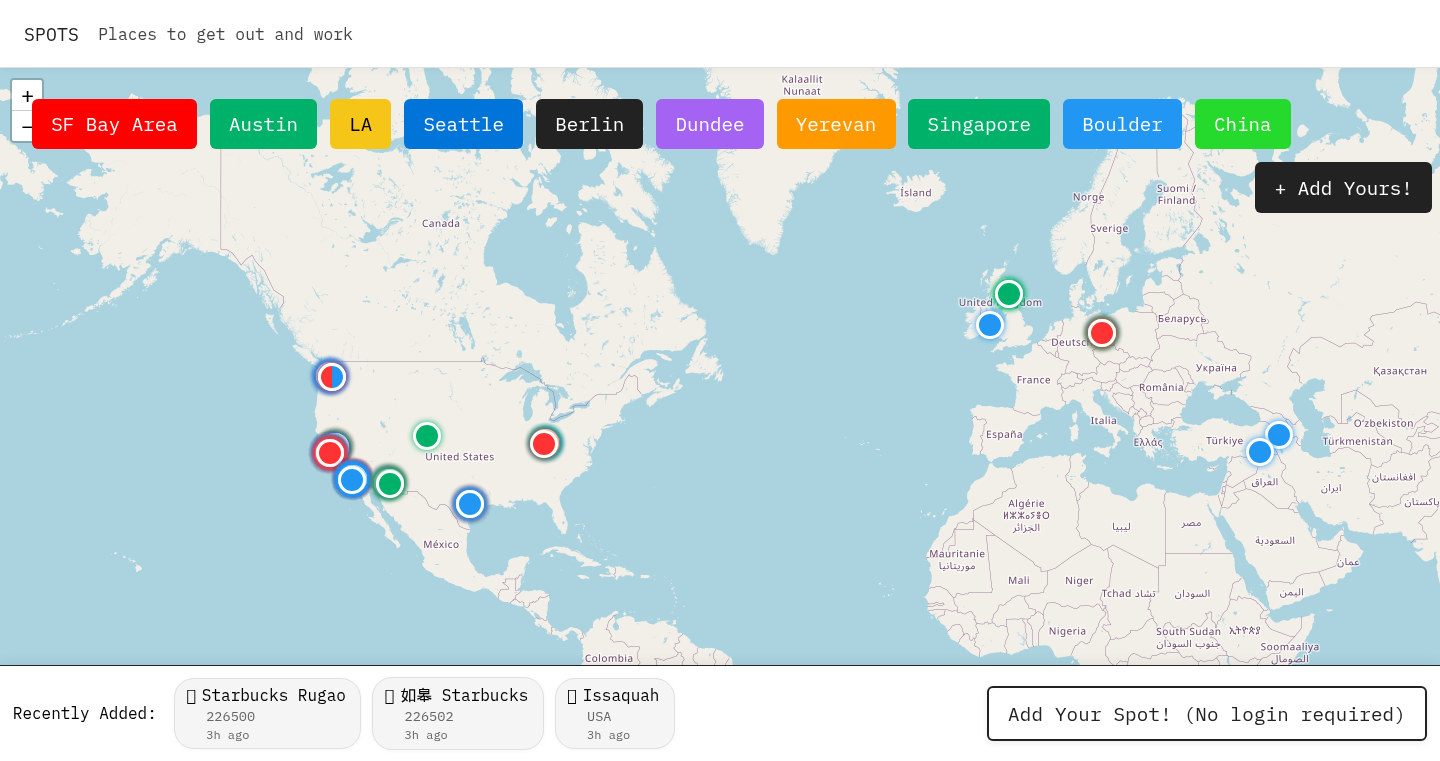 Spots: リモートワークに最適な場所を発見