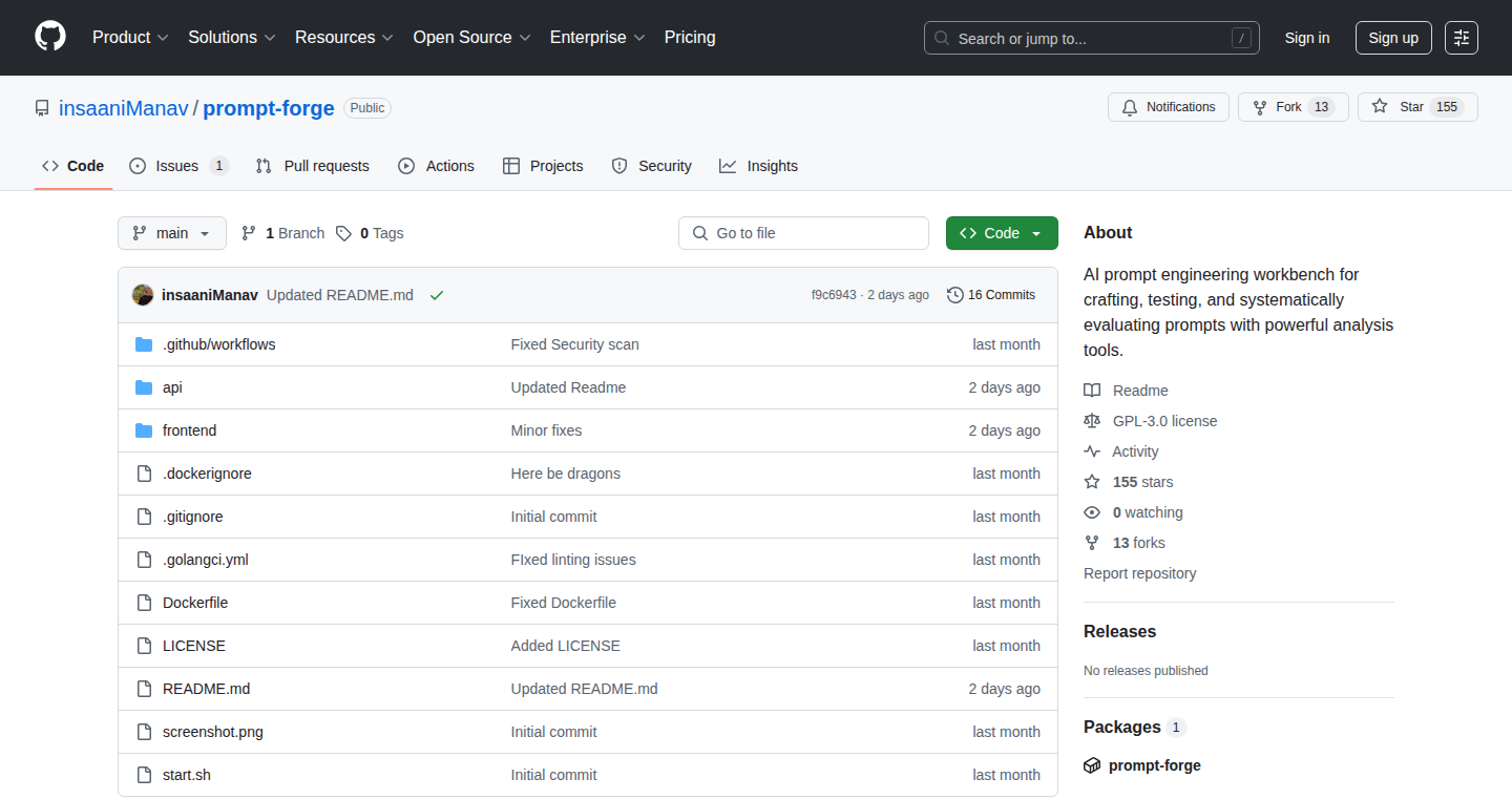 PromptForge: システム的な評価を備えたオープンソースAIプロンプトエンジニアリングワークベンチ
