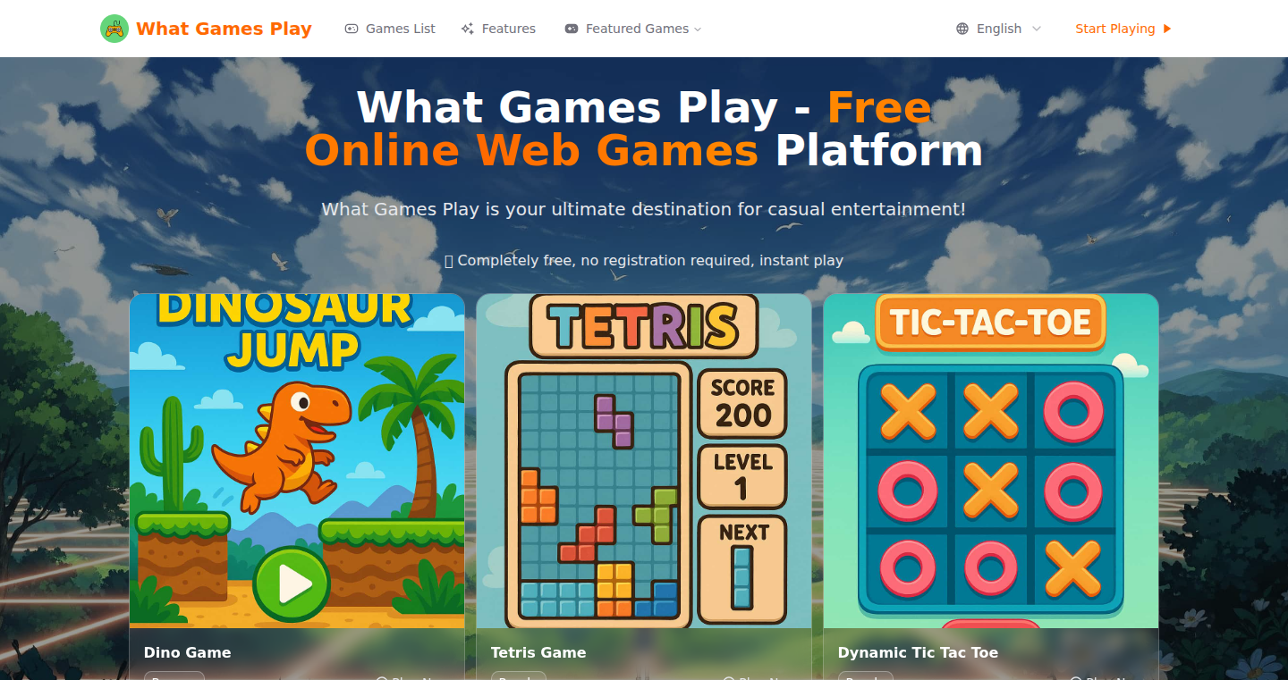 What Games Play - ブラウザで遊べるミニゲームプラットフォーム
