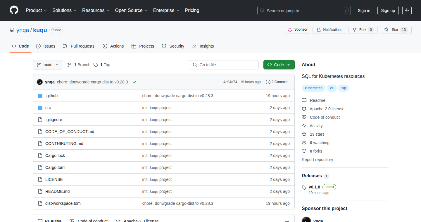 Kuqu: Kubernetes リソースのための SQL