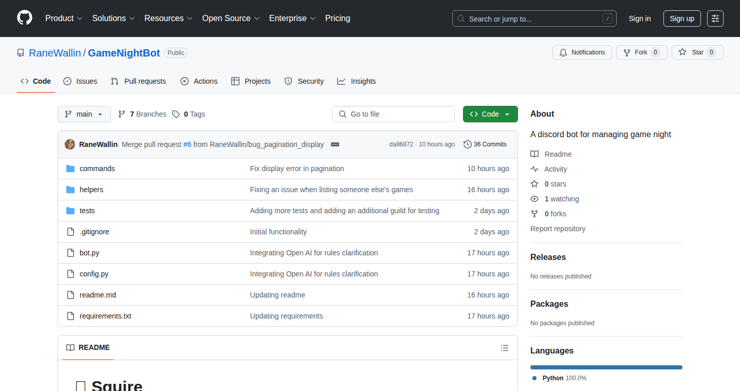 Squire: Discord ボットでゲームナイトを管理