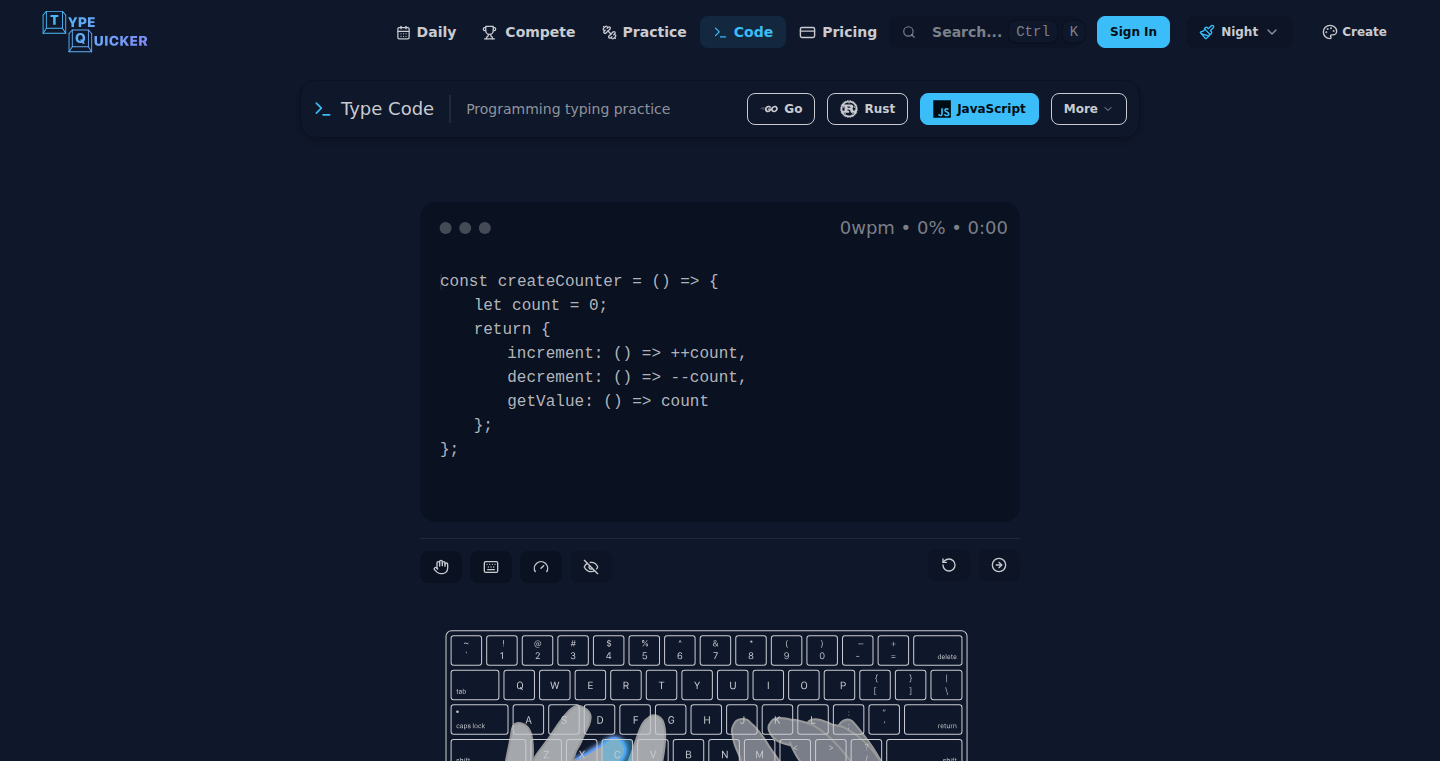 TypeQuicker Code: コードタイピング練習ツール