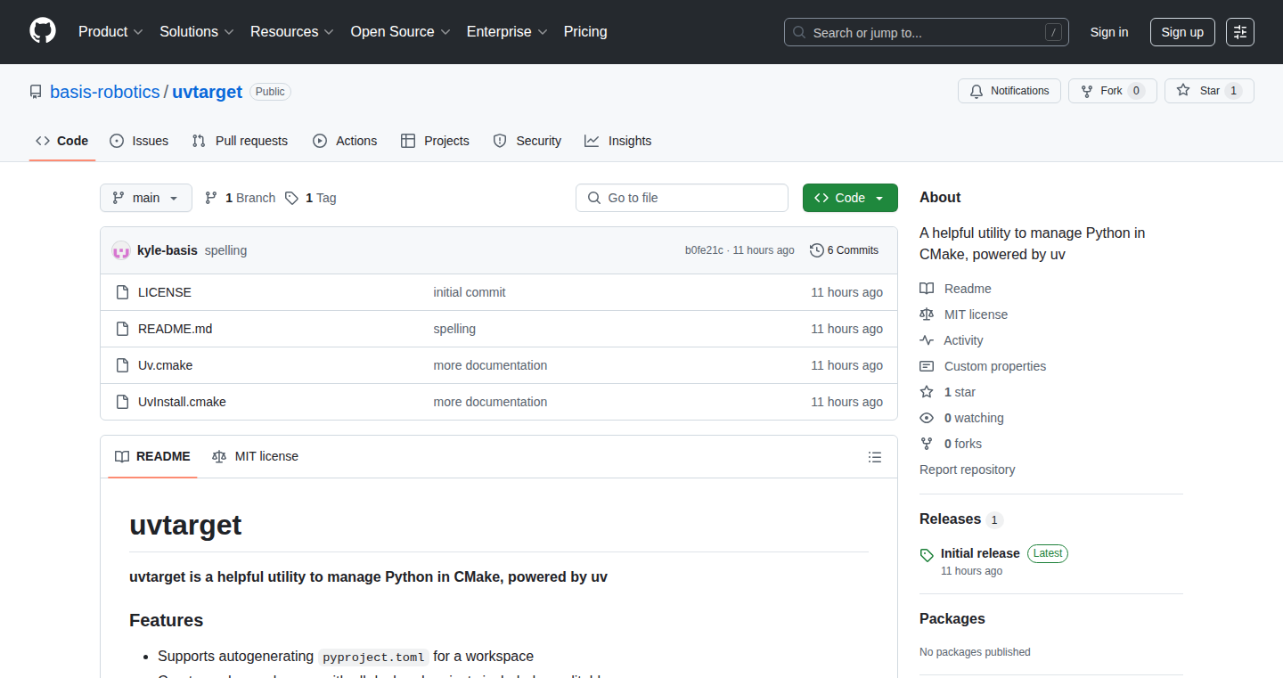 uvtarget:CMakeでPython環境を楽々管理