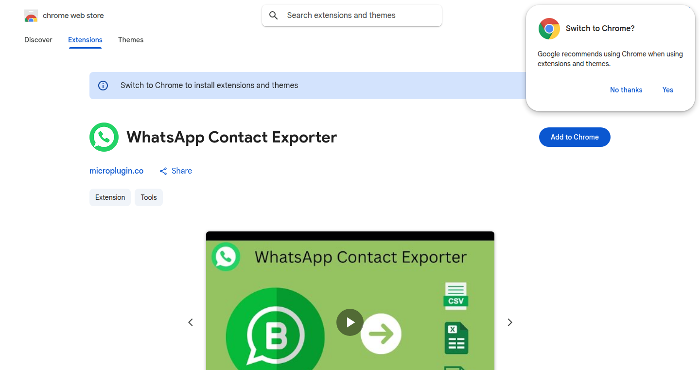 WhatsApp連絡先抽出ツール