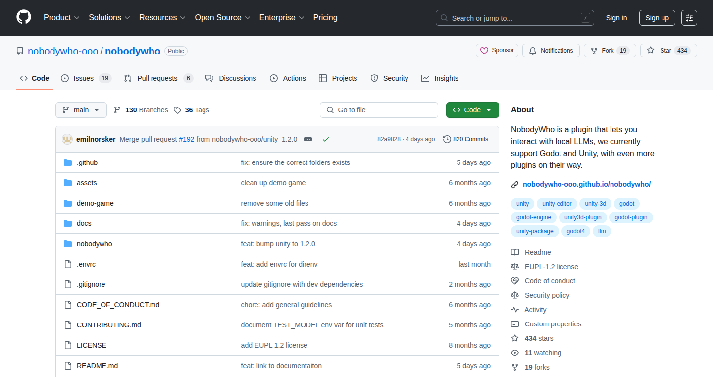 NobodyWho: UnityとGodotにローカルLLMを組み込むオープンソースプラグイン