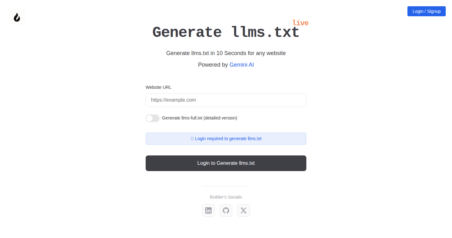 ウェブサイトをAIフレンドリーにするツール: llms.txtジェネレーター