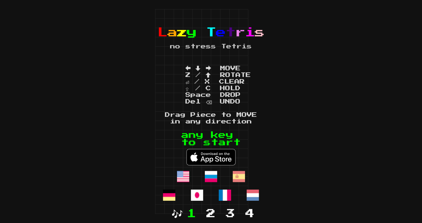 Lazy Tetris - 手を抜くテトリス、でも楽しい!