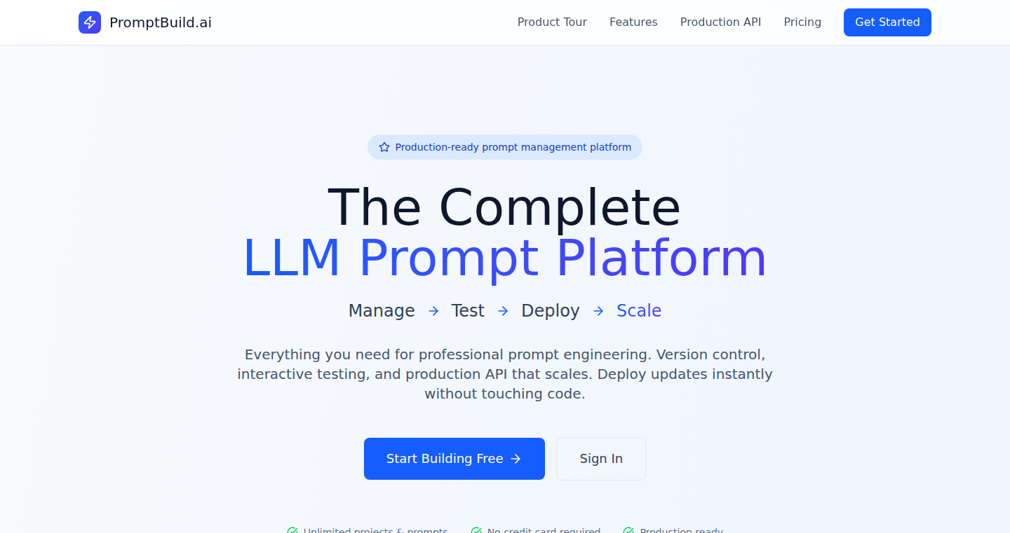 PromptBuild.ai: LLMプロンプト版のバージョン管理システム
