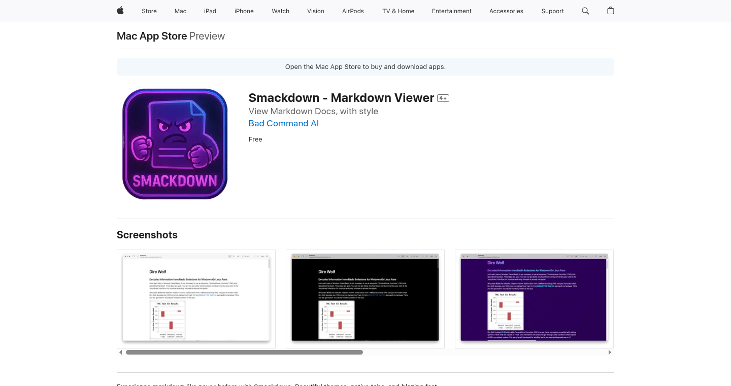 Smackdown:macOS向け高速Markdownビューア