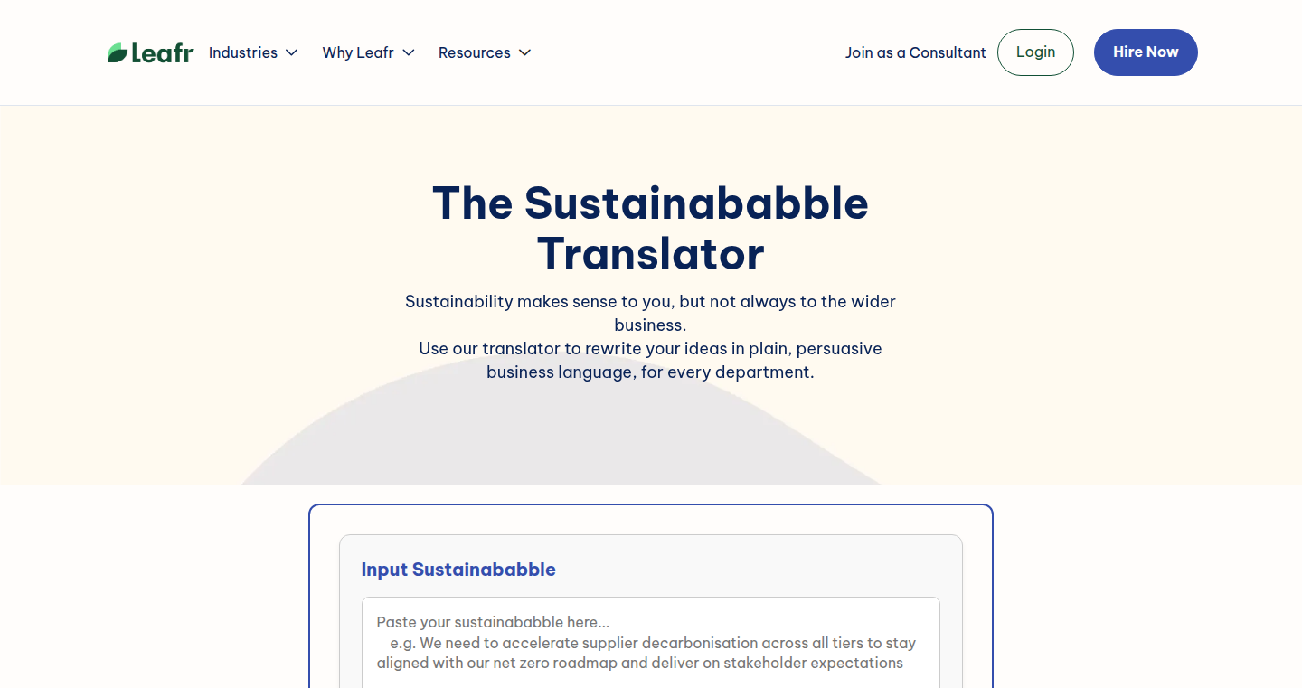 Sustainababble Translator - サステナビリティ専門用語をビジネス用語に変換するツール