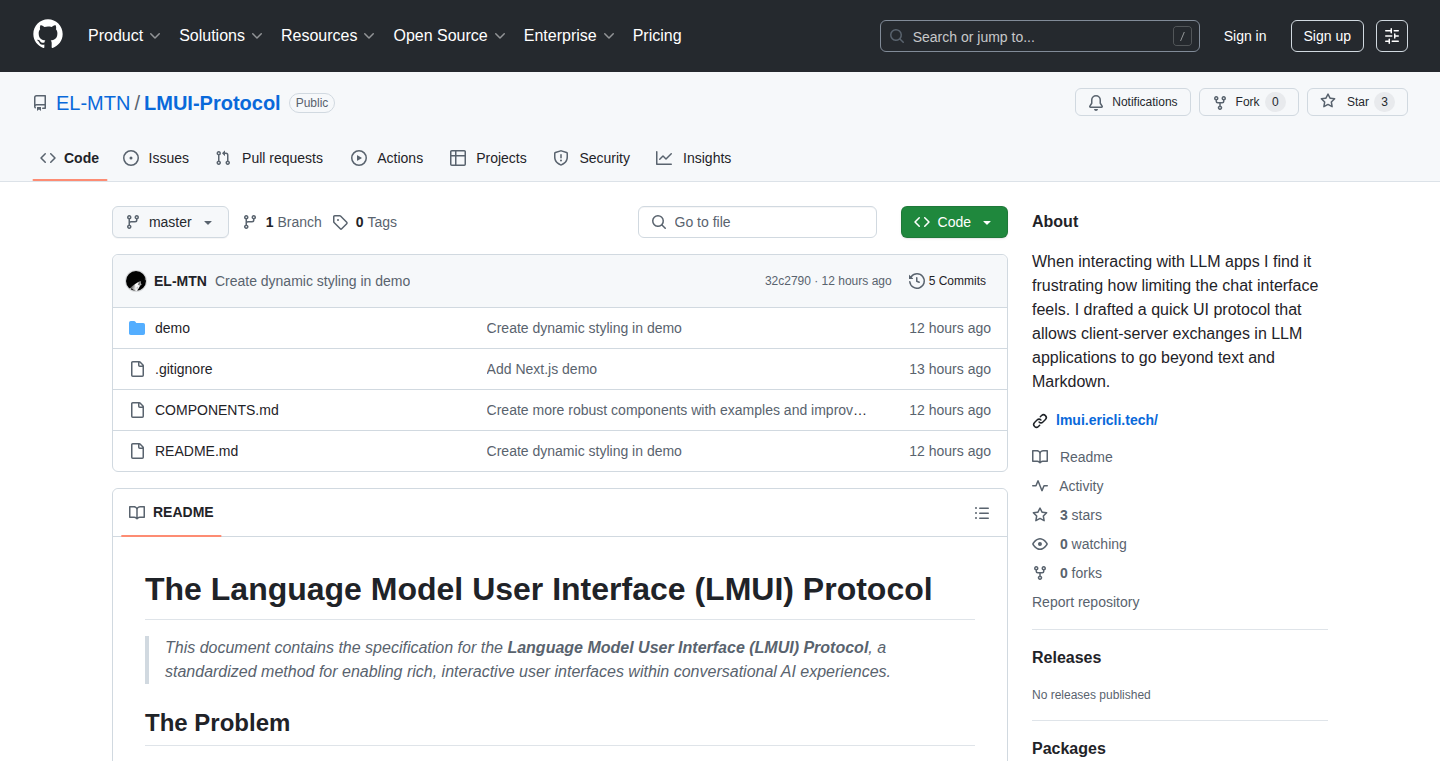 LMUI: LLMクライアントUIコンポーネントレンダリングプロトコル