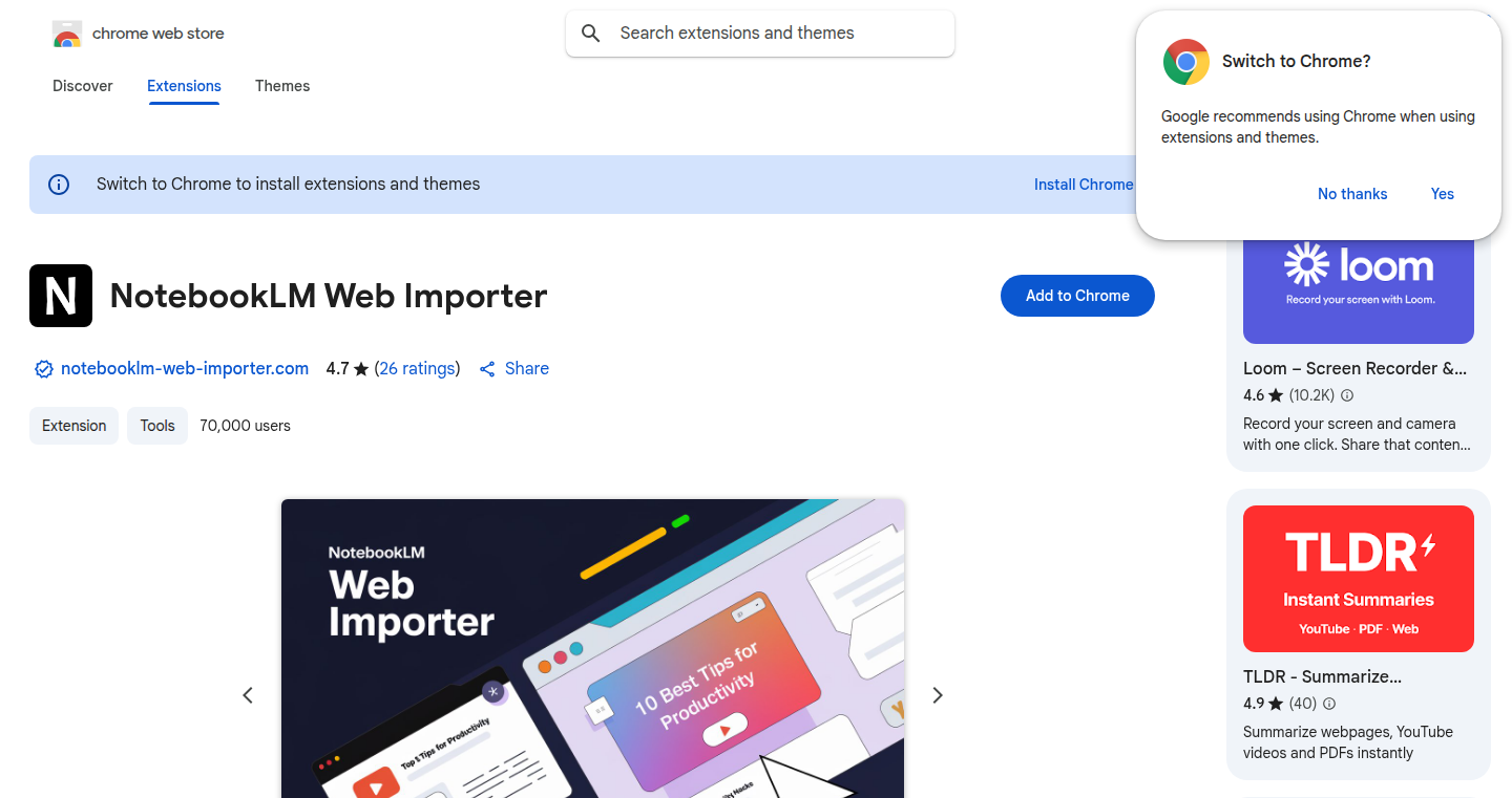 NotebookLM Web Importer - ウェブページの情報をノートブックへ