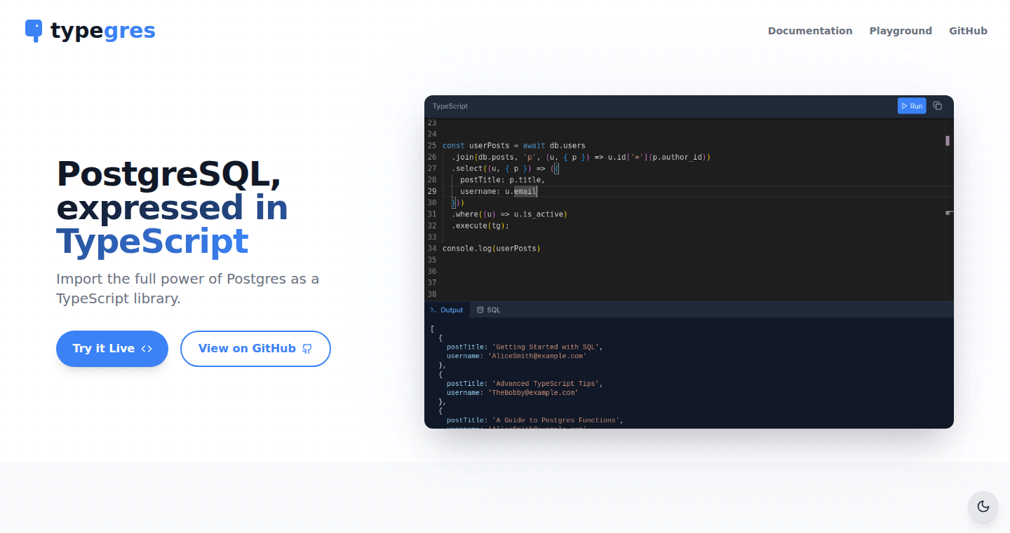 Typegres – TypeScriptでPostgresを型安全にする魔法