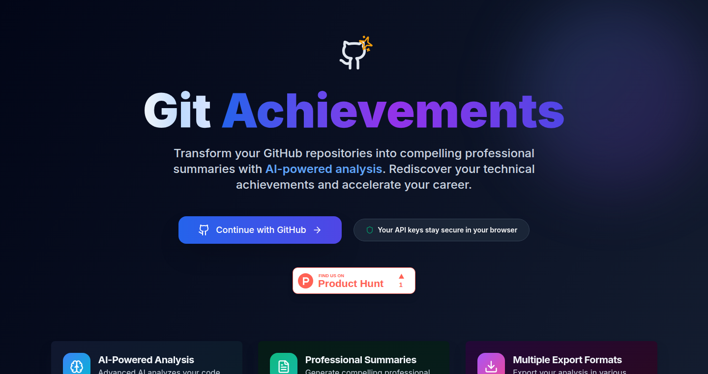 Git Achievements: GitHubレポジトリ解析AI