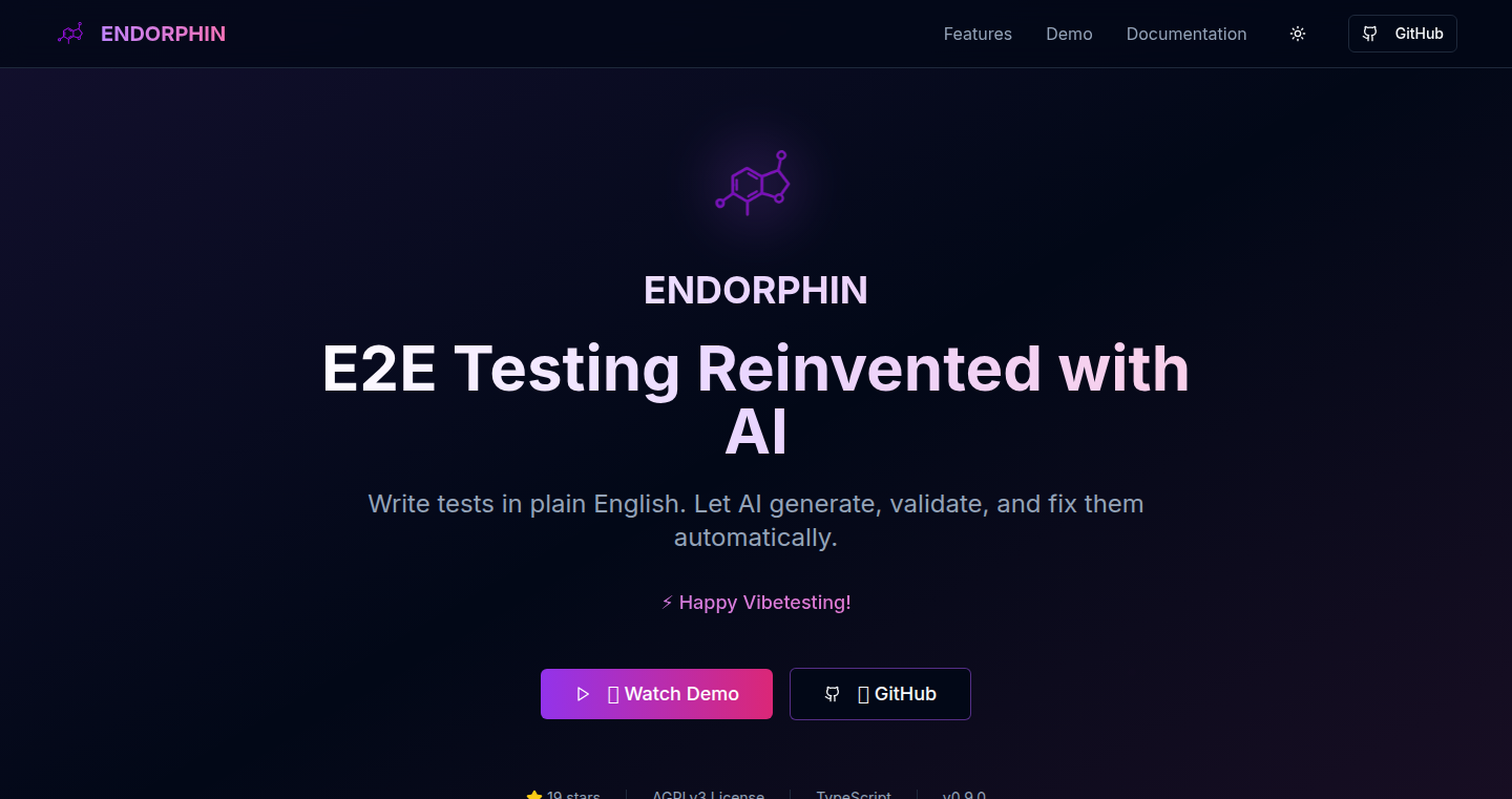 Endorphin AI - ブラウザE2Eテストを自然言語で実行するAIエージェント