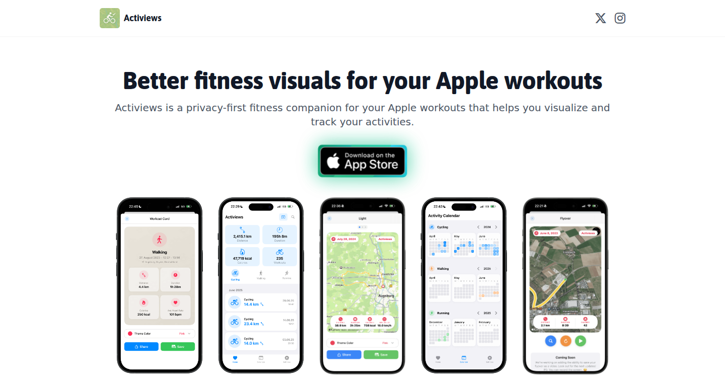 Activiews: Appleユーザー向けのプライバシー重視フィットネス可視化ツール