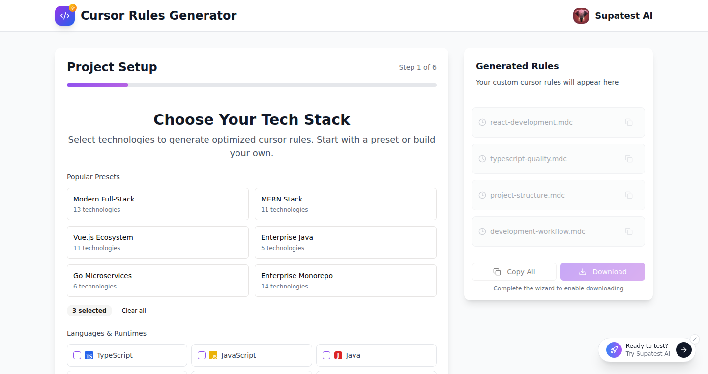 Cursor Rules Generator:img