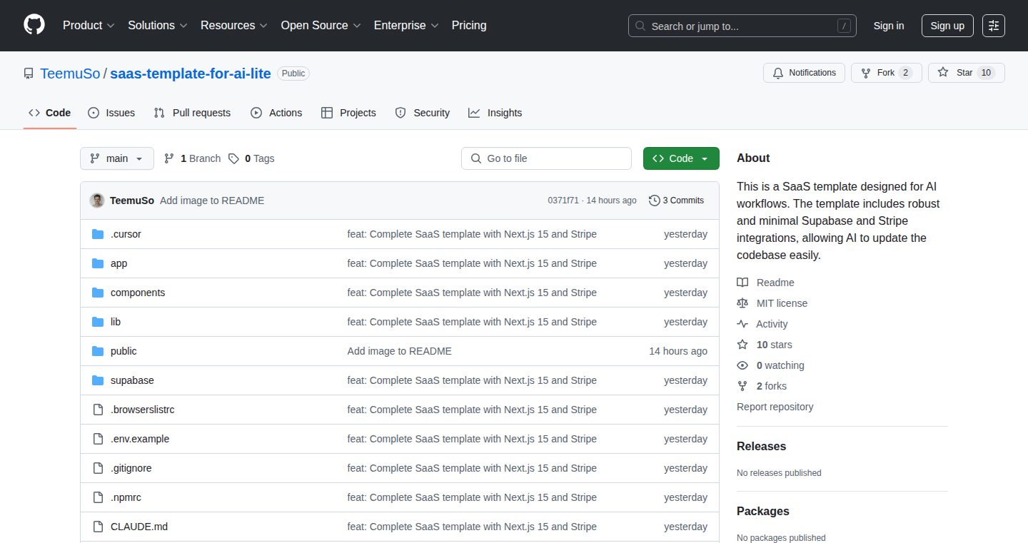 SaaS Template for Supabase & Stripe:img