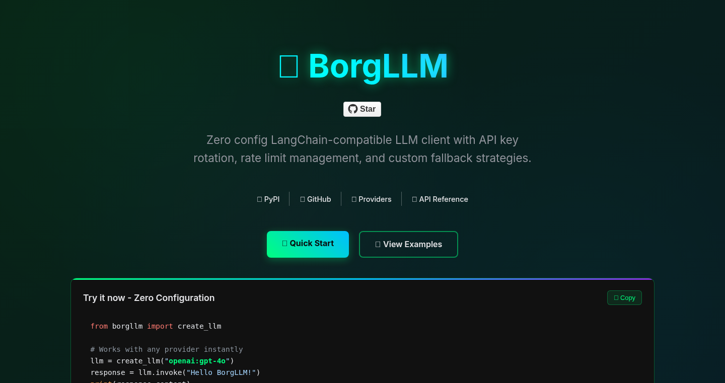 BorgLLM: Effortless LangChain Integration & LLM Security