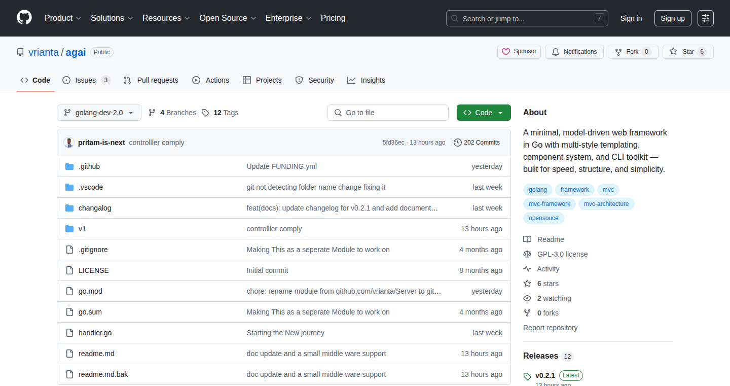 AGAI: Model-Driven Web Framework in Go