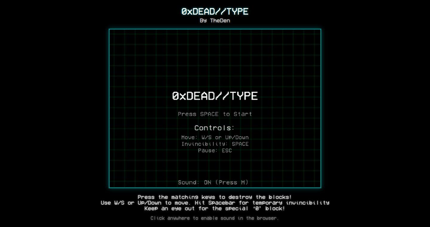 0xDEAD//Type: The Typing Shooter