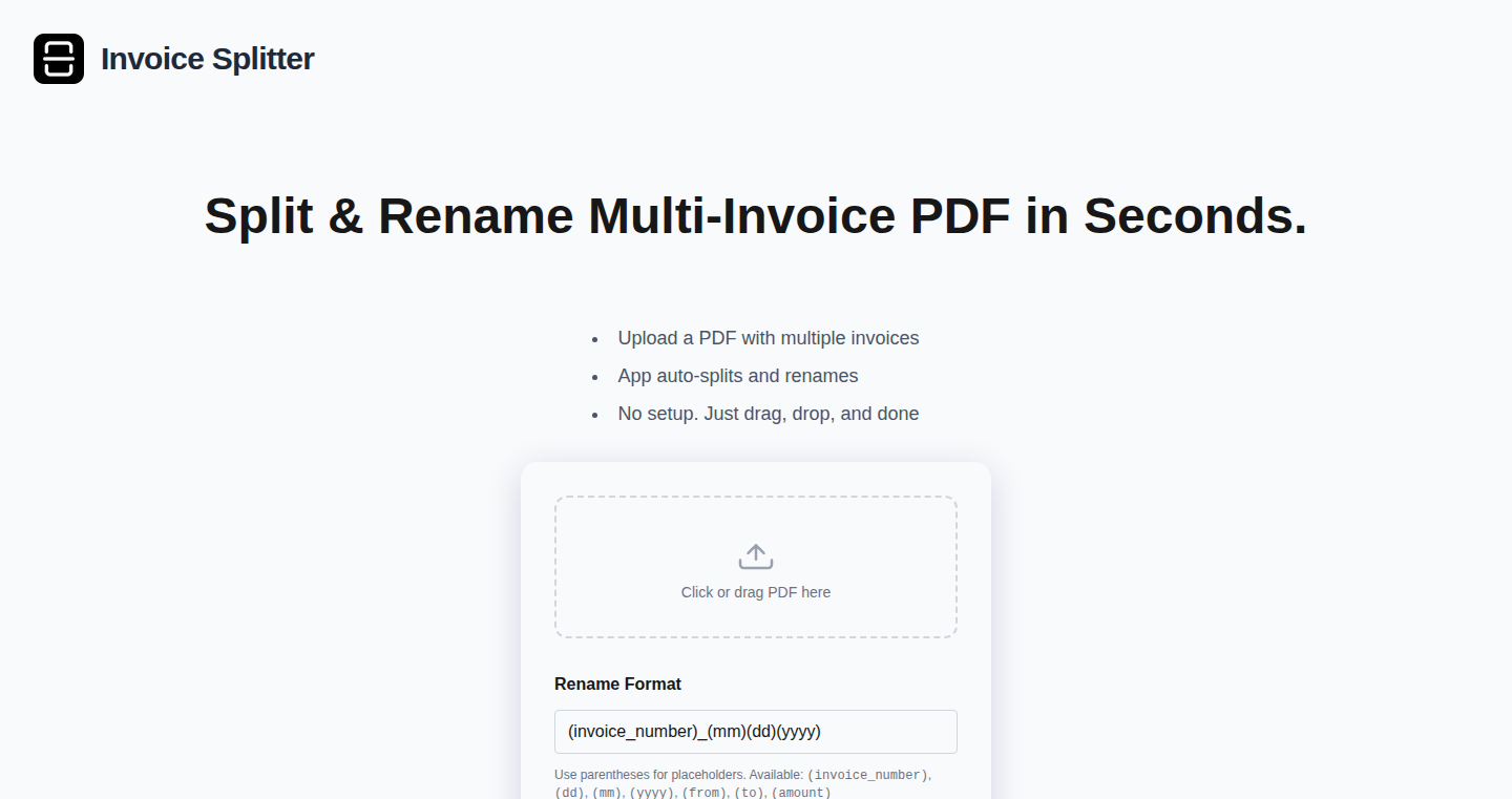 インボイススプリッター:AIを活用したPDFインボイス自動分割・リネームツール