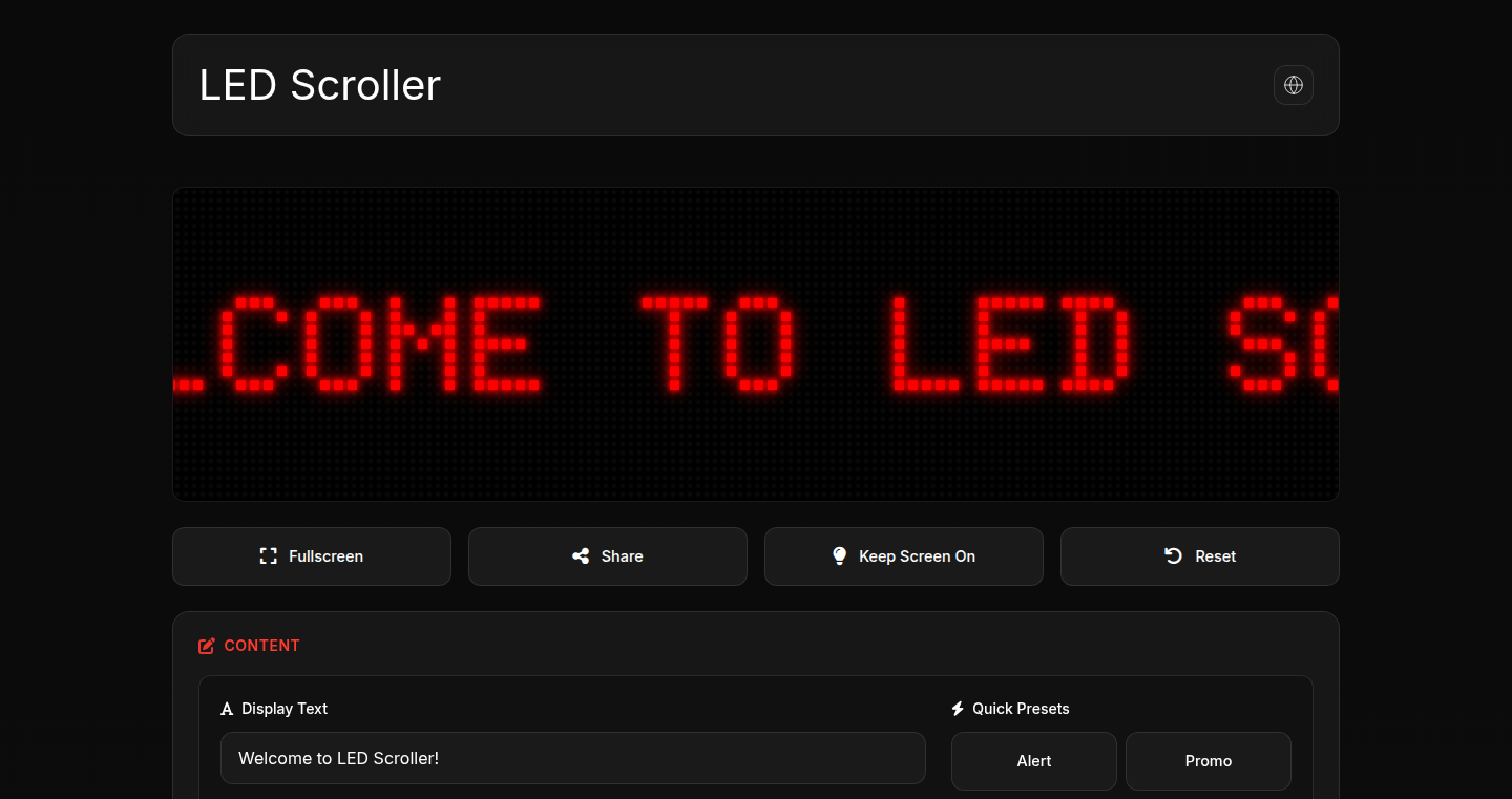 LEDスクロールメッセージ生成器
