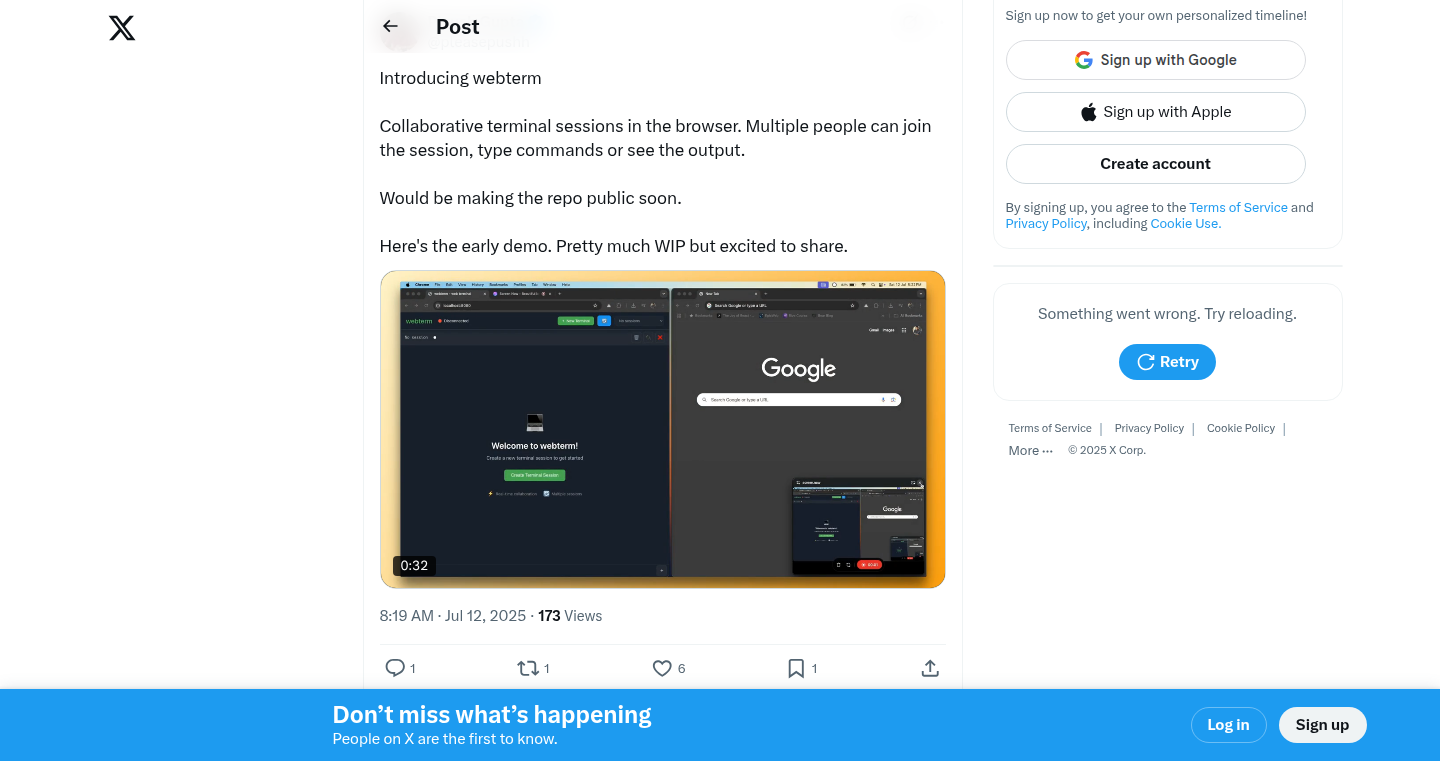 WebTerm: Collaborative Terminal Sessions in Browser