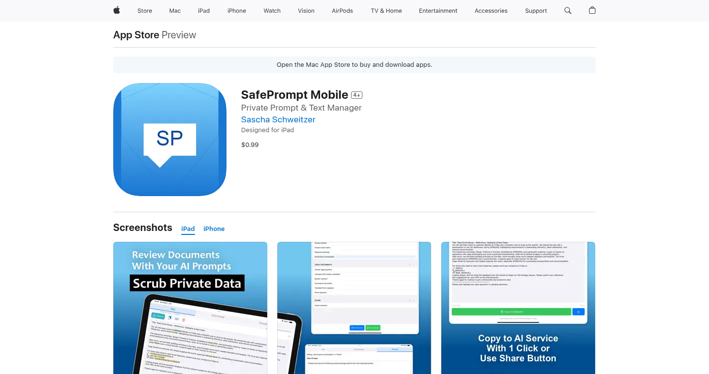 SafePrompt Mobile: Privacy-Focused AI Interaction Tool