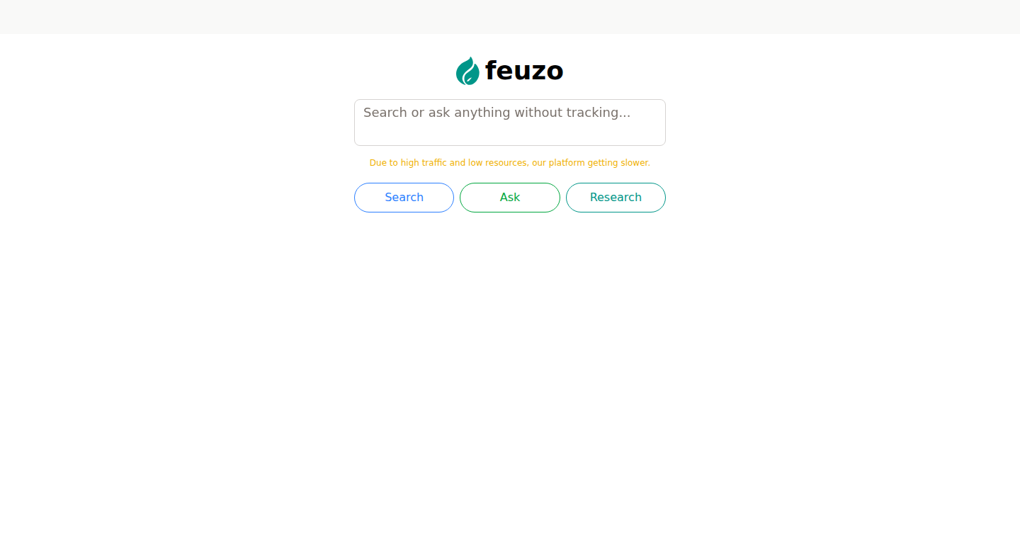 Feuzo: Privacy-First Search & AI Research Engine