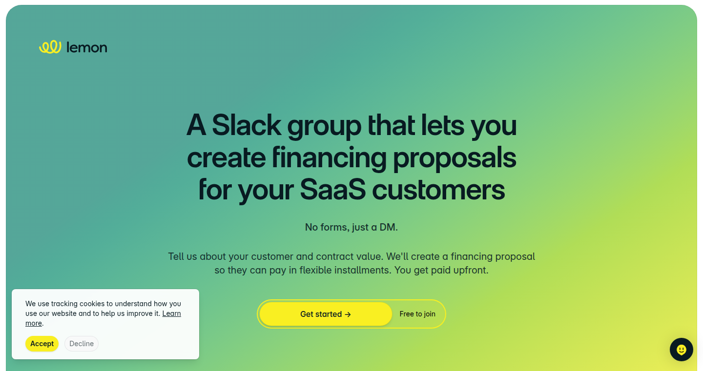 Lemon: Slack-Based SaaS Financing for Closing Deals