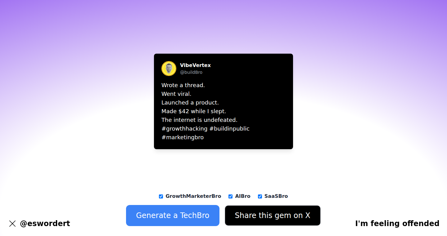 TechBro Generator: A Satirical Text Generation Tool