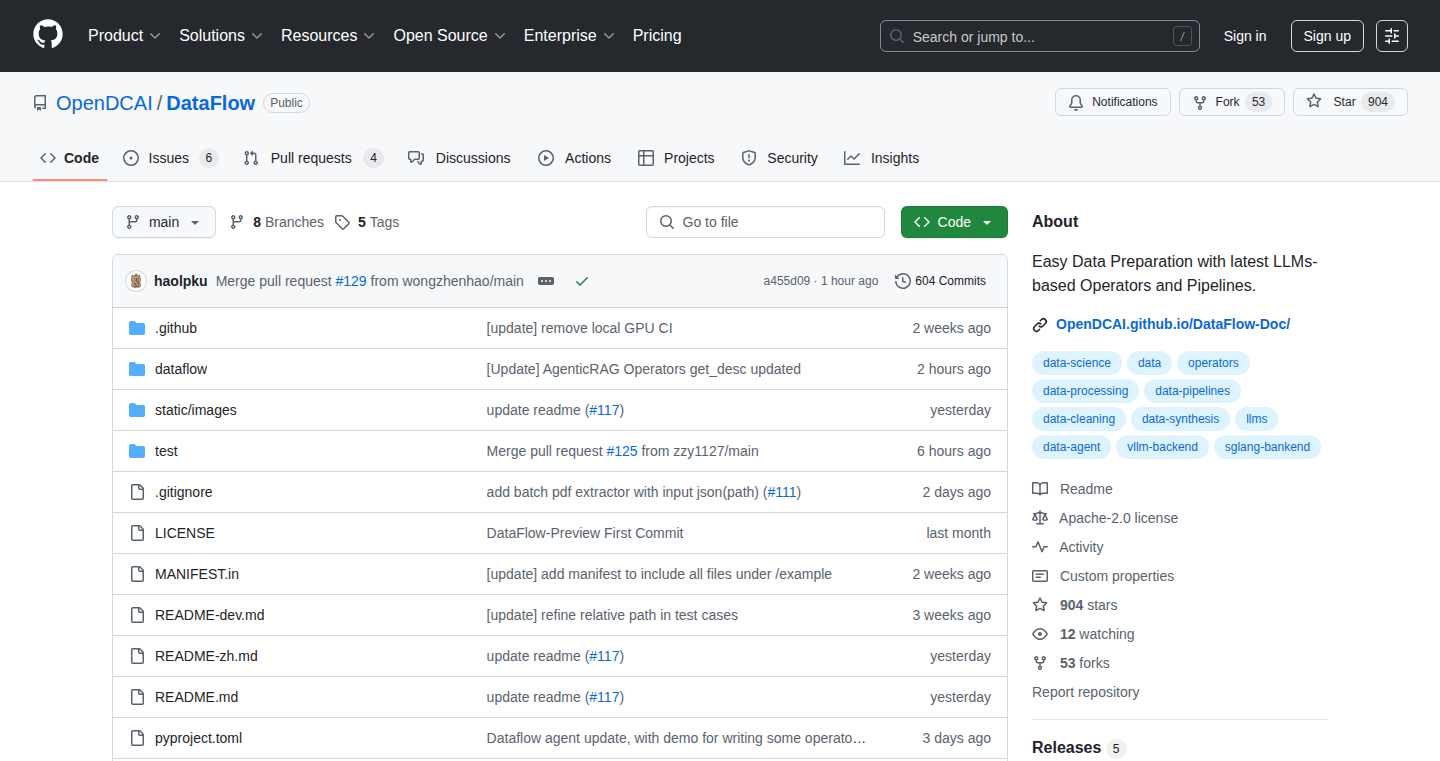 DataFlow: LLM Data Processing Pipeline