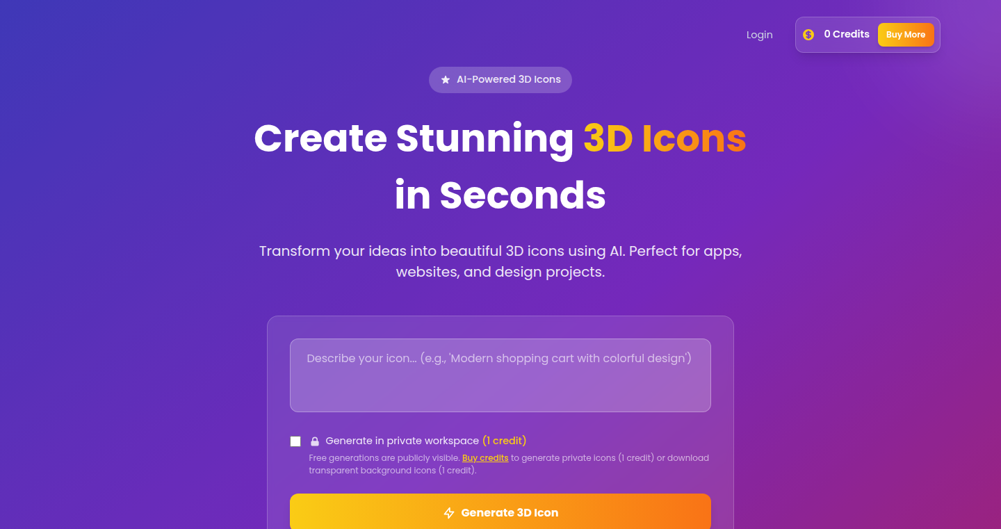 Text3D Icon Generator