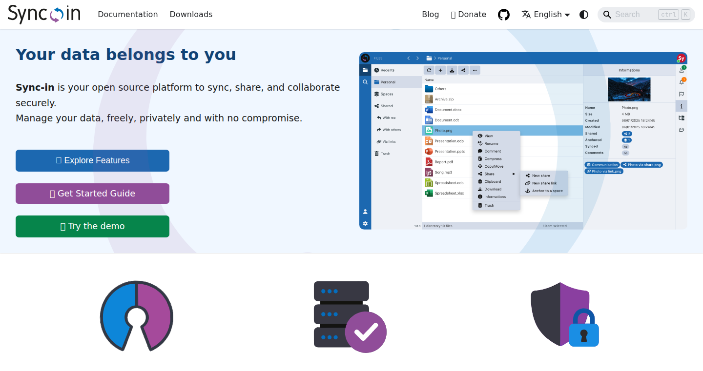 Sync-in: Self-Hosted, Privacy-Focused File Collaboration