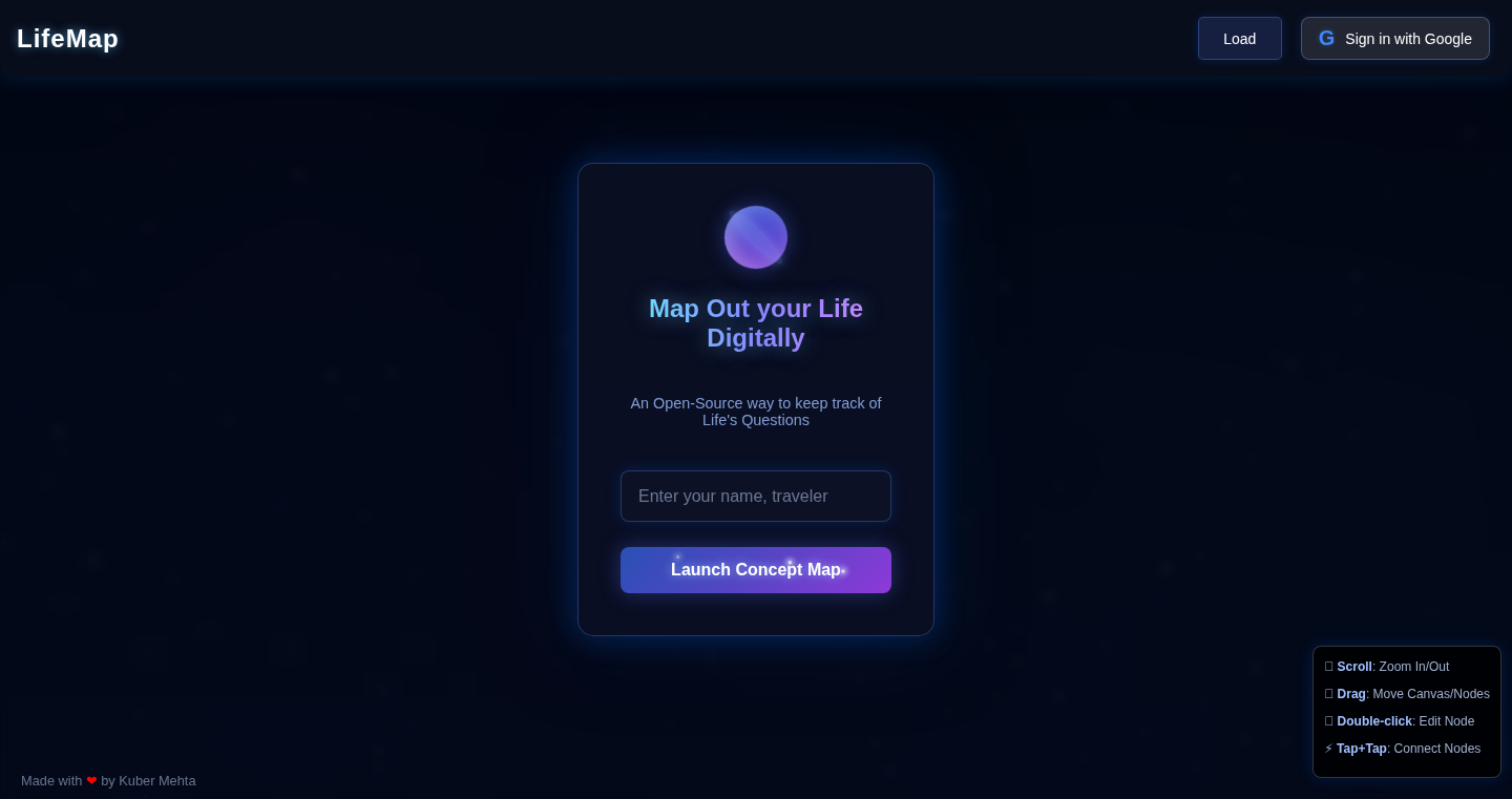 LifeMap Web App: Visualize Your Life's Journey