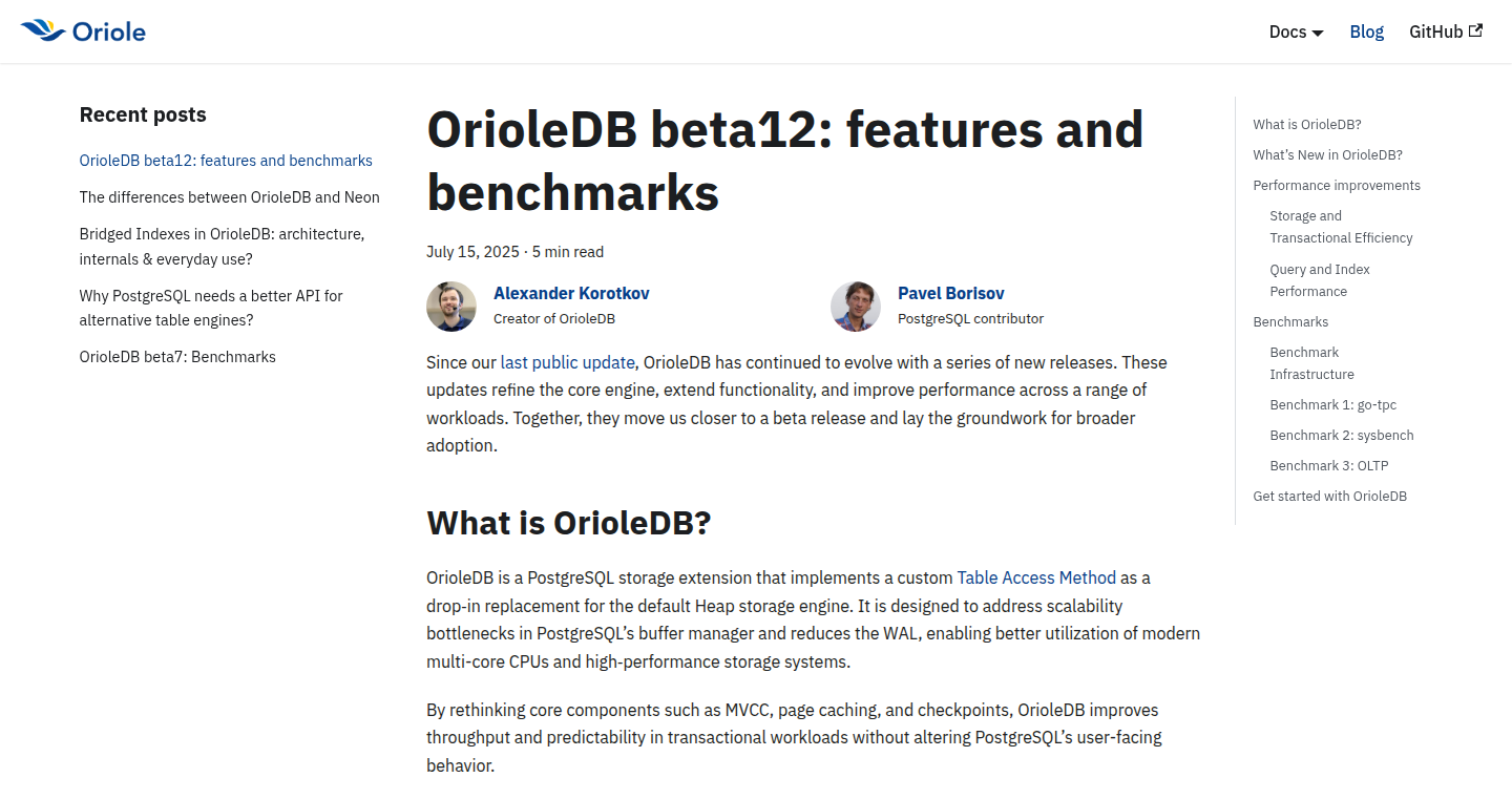 OrioleDB: Next-Gen PostgreSQL Storage Engine