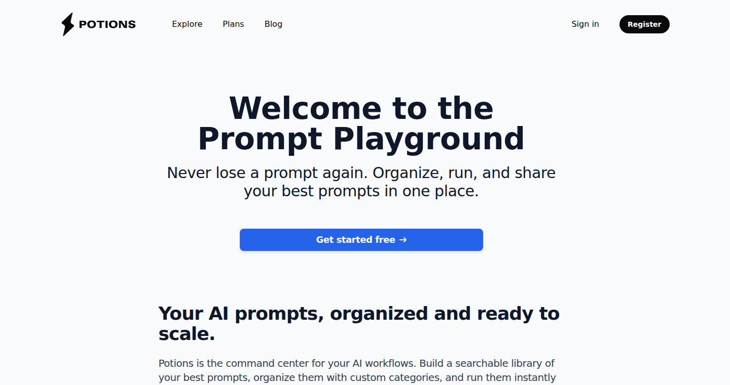 Potions: Prompt Crafting and Collaboration Hub