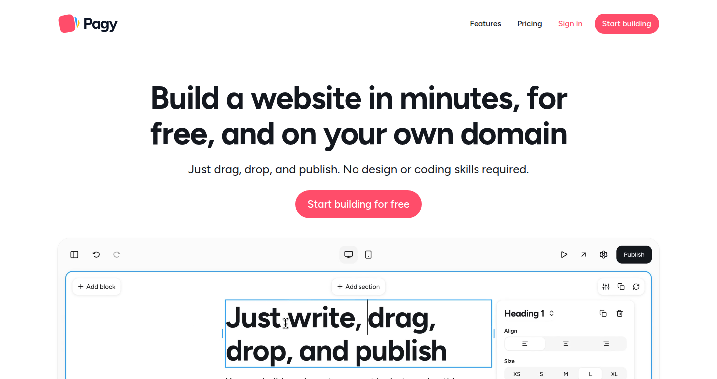 Pagy 2.0 - The Free Drag-and-Drop Website Builder